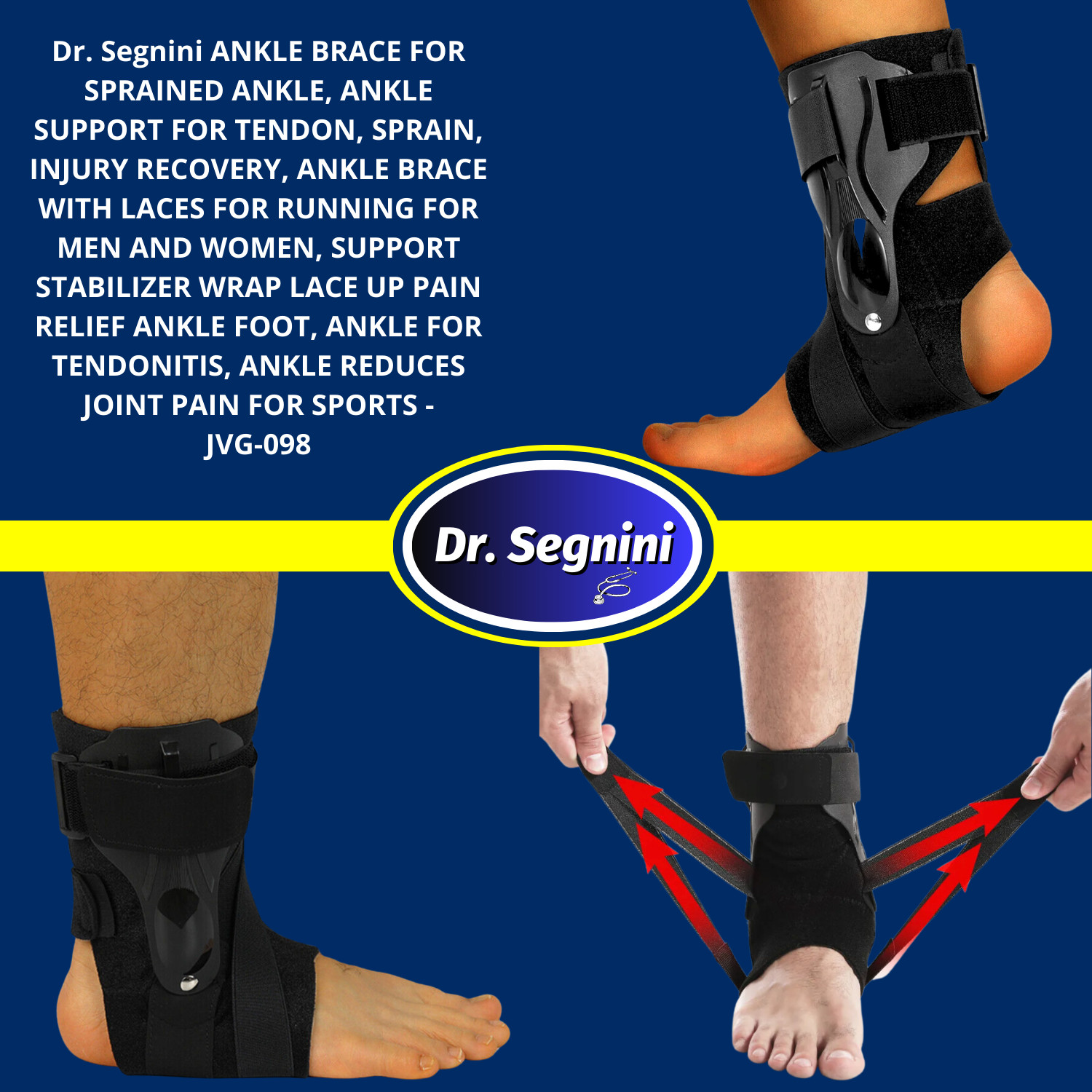 ANKLE BRACE COMPRESSION SUPPORT STABILIZER WRAP LACE UP PAIN RELIEF FOOT✅JVG-098