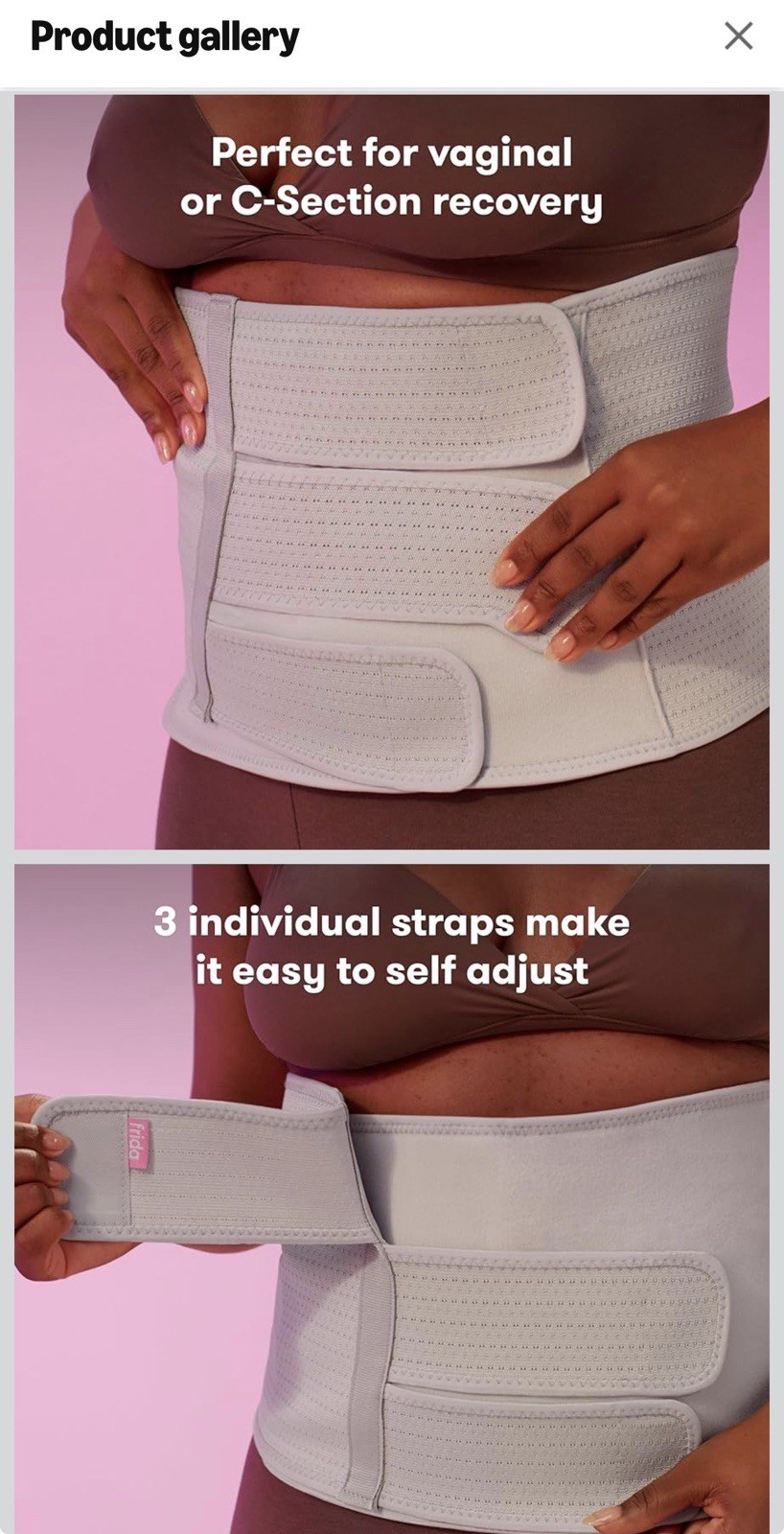 Frida Mom Postpartum Abdominal Support Binder Adjustable Gray One Size