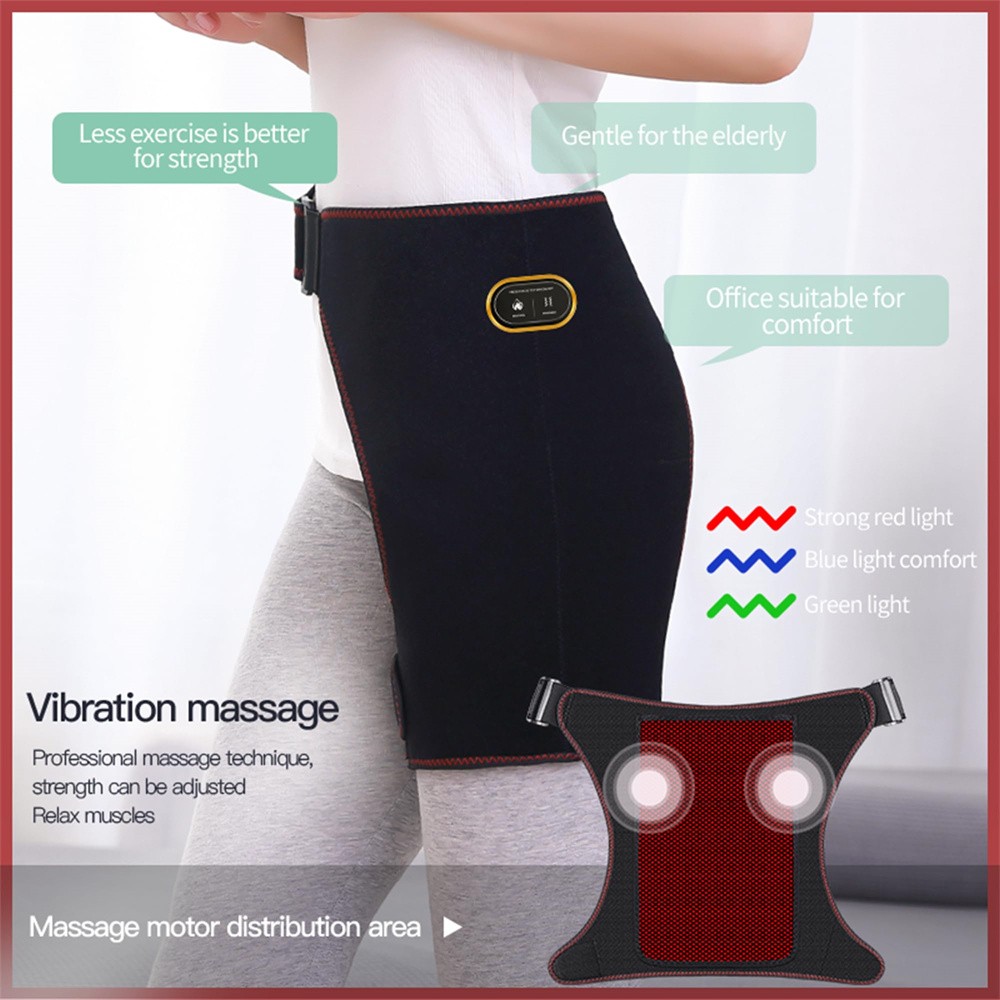 Electric Adjustable USB Heated Hip Brace 3 Massager Vibration Heat Thigh Brace