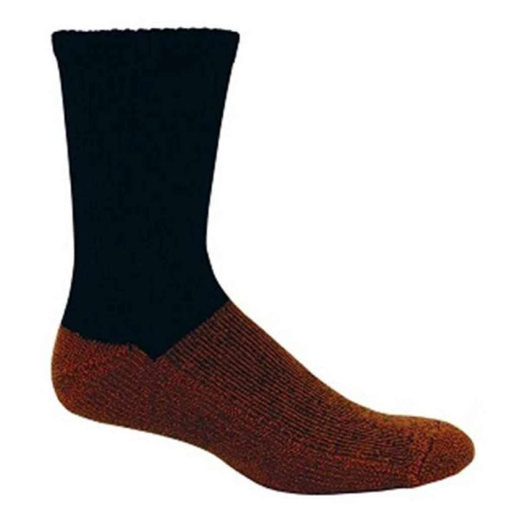Copper Sole Adult Premium Crew Sock, Medium Mens Size 3-9/Womens 4-10, Black