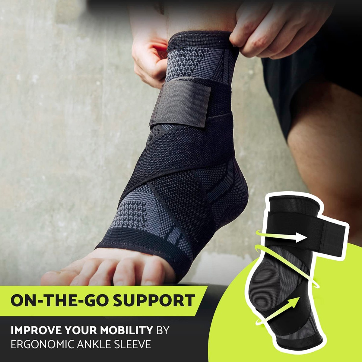 Copper Ankle Brace Support Compression Sleeve Socks Wrap Foot Fasciitis Pain US