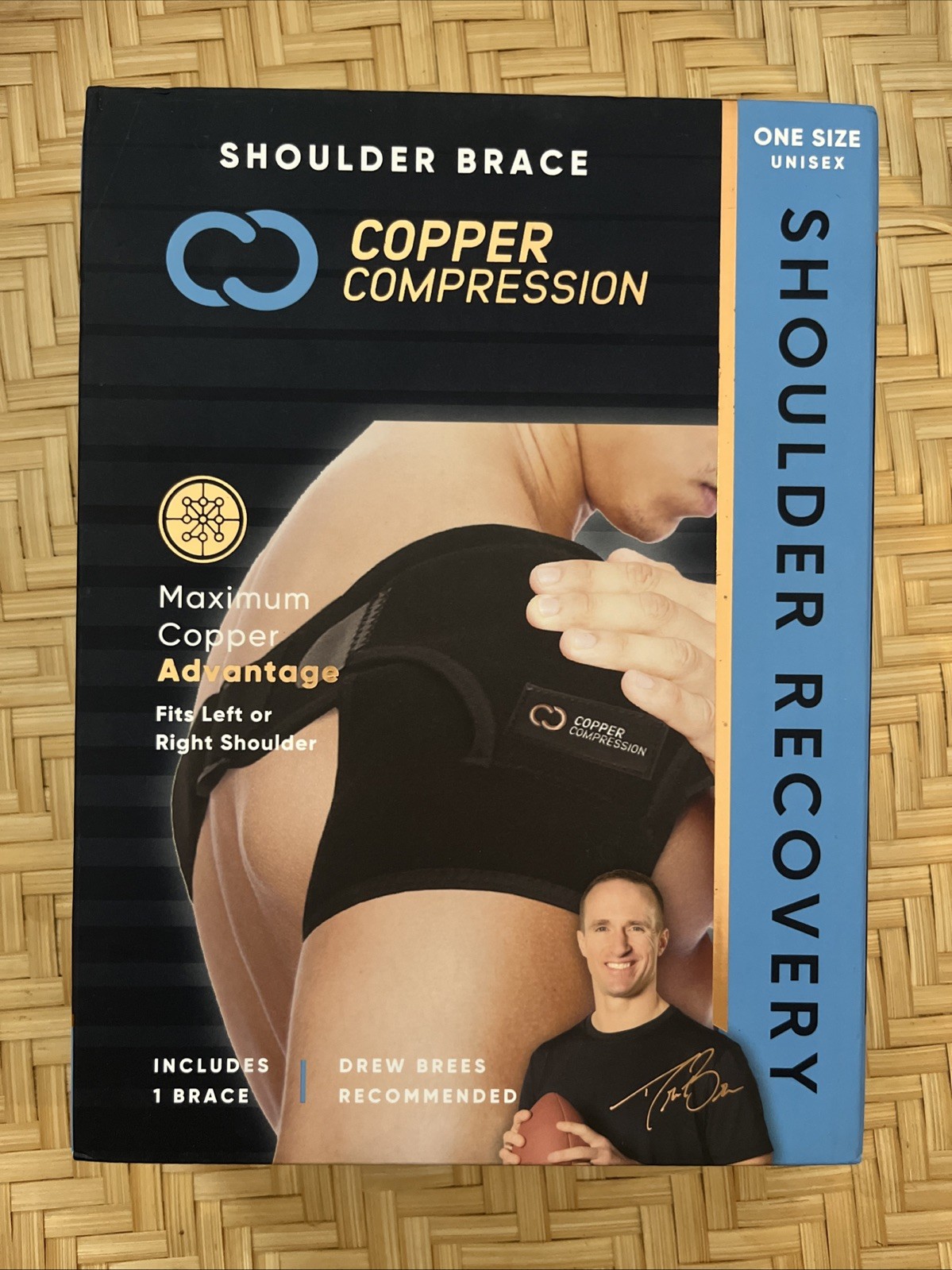 COPPER COMPRESSION Shoulder Brace Fits Left or Right Shoulder One Size SEALED