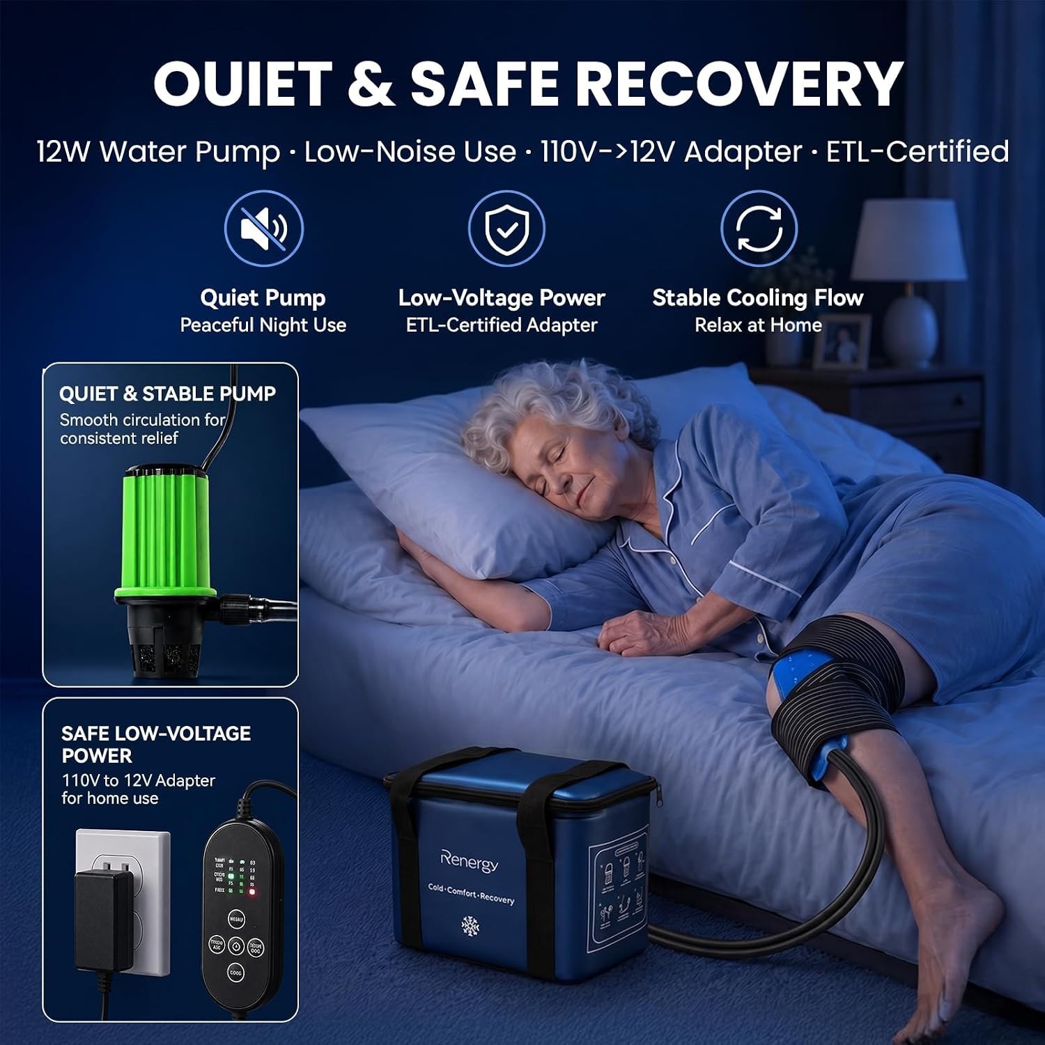 Ice Machine for Knee After Surgery w/Compression, Hip Replacement Cold Therap…