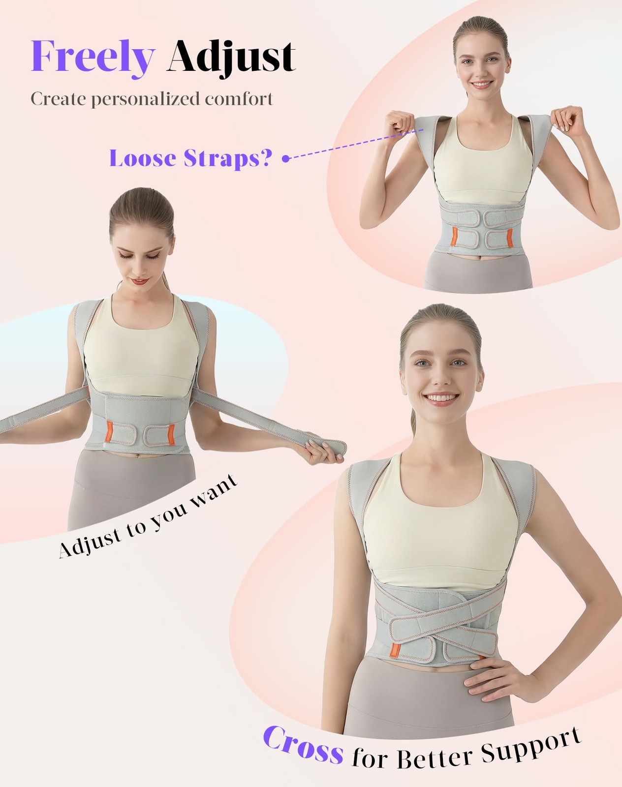 Kepwaa Gray Medium Posture Corrector