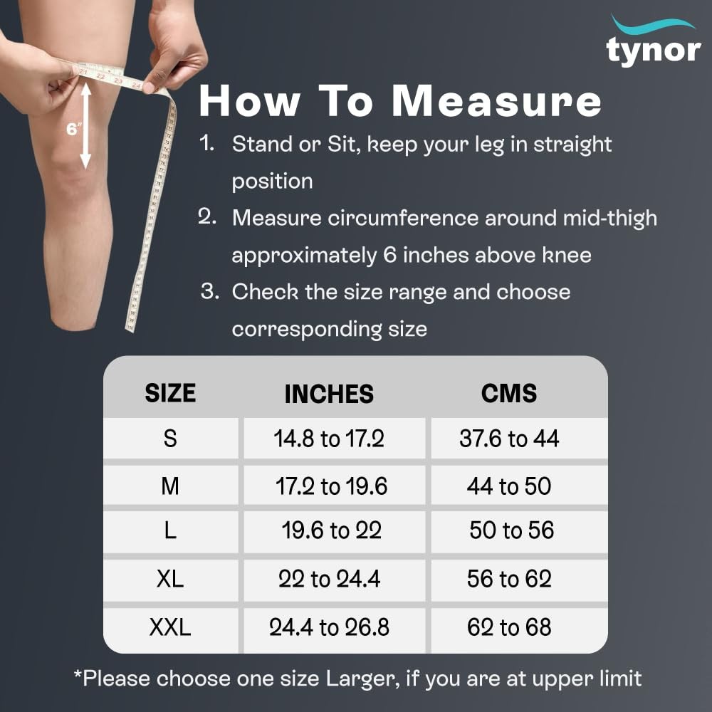 TYNOR Knee Support Sportif Gives Controlled Compression & Better Grip (Grey) FS