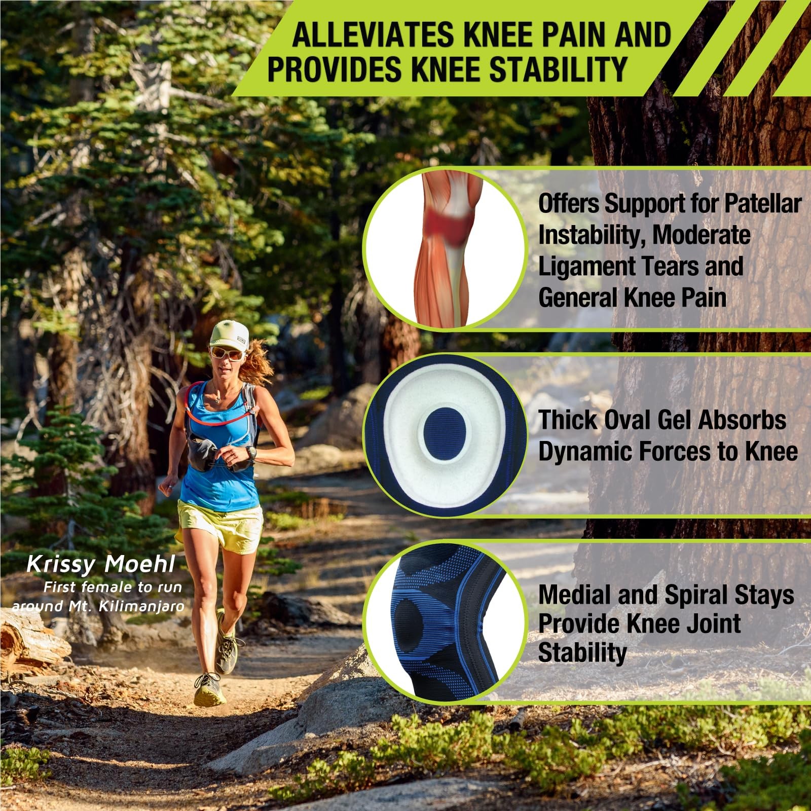 Pro Tec Gel Force Knee Support X Large Orthopedic Brace for Pain Relief