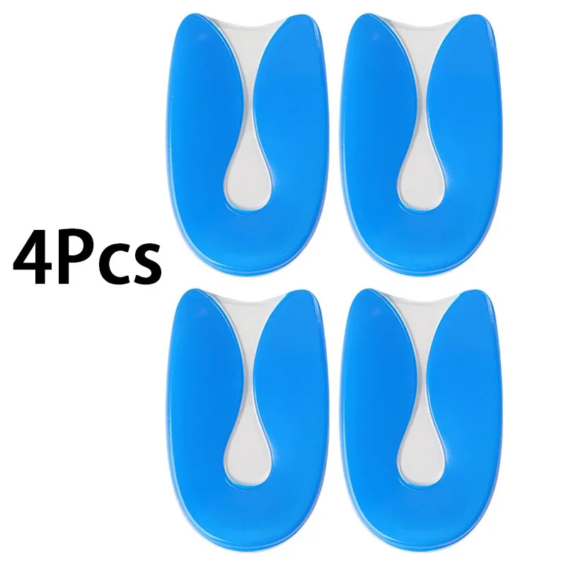 2pcs/4pcs Gel Heel Protectors Shock Absorbing Insoles Soft Elastic Silicone