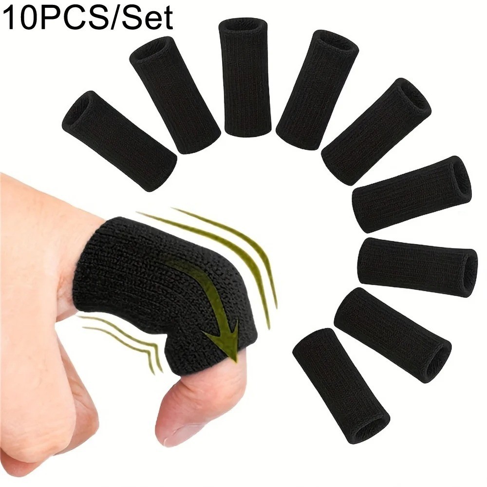 10PCS Finger Support Sleeves Thumb Brace Sports Compression Protector Gloves