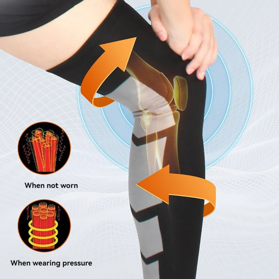 1PC Leg Compression Sleeves Lengthened Elastic Compression Leggings Spor