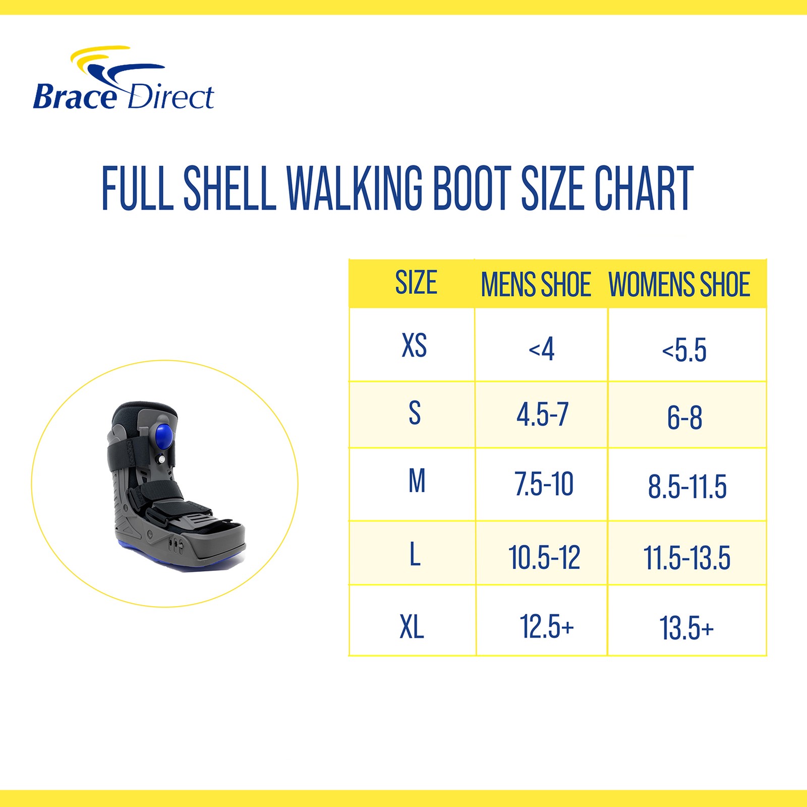 Medical Full Shell Cam Walking Boot with Air Pump- Short- Foot Pain Recovery