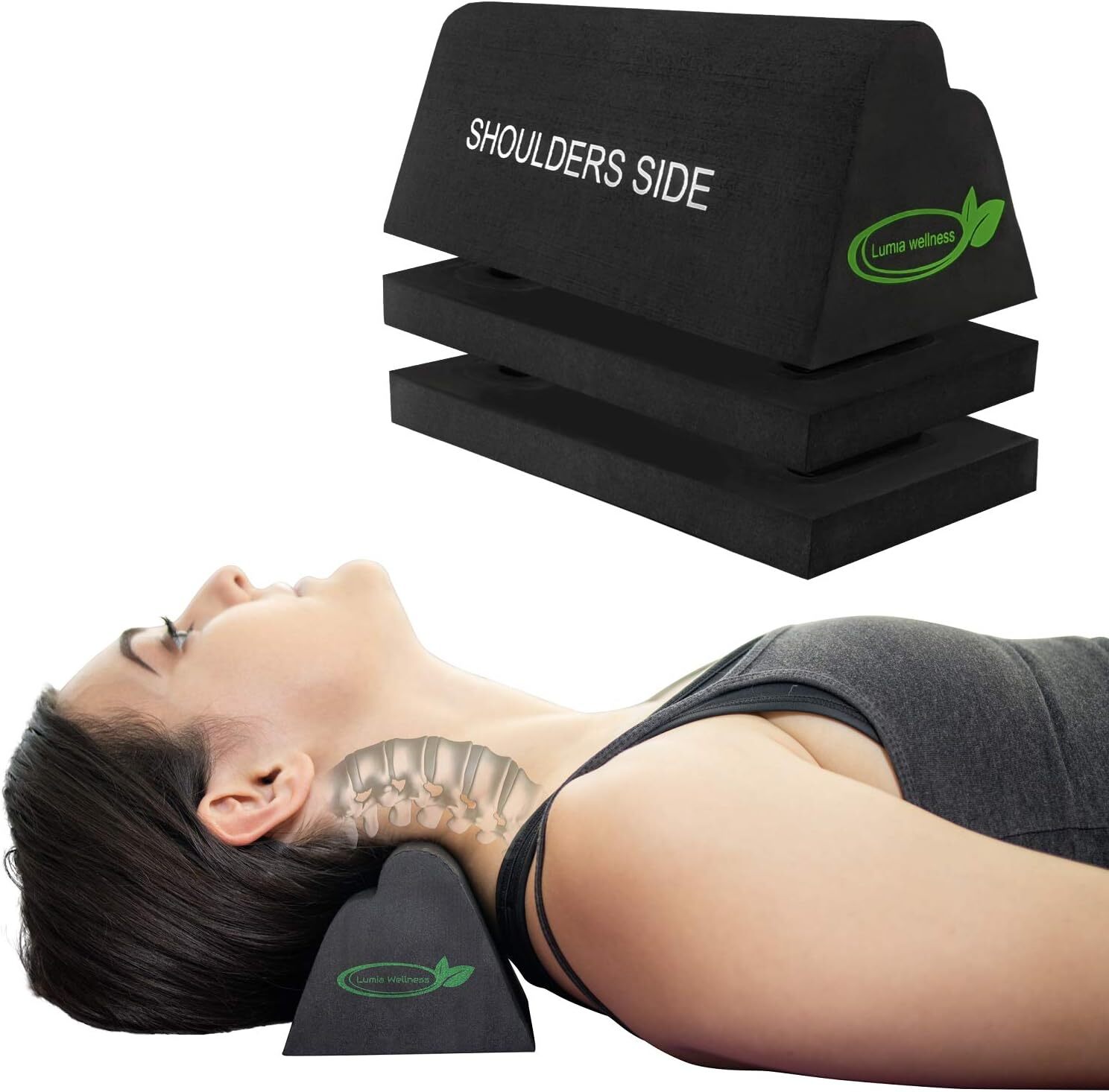 CERVICAL ORTHOTIC TRACTION BLOCK Neck Stretcher Spinal Alignment LUMIA WELLNESS