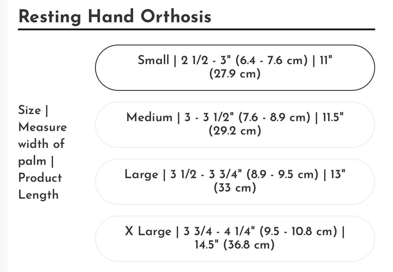 Restorative Care 29RHO Resting Hand Splint XLarge Left
