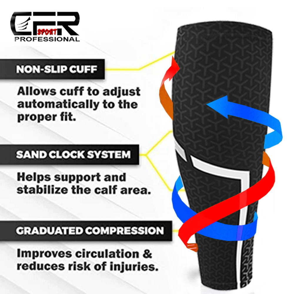 Compression Sleeve Leg Calf Brace Support Socks Sport Gym Pain Relief Men Womens