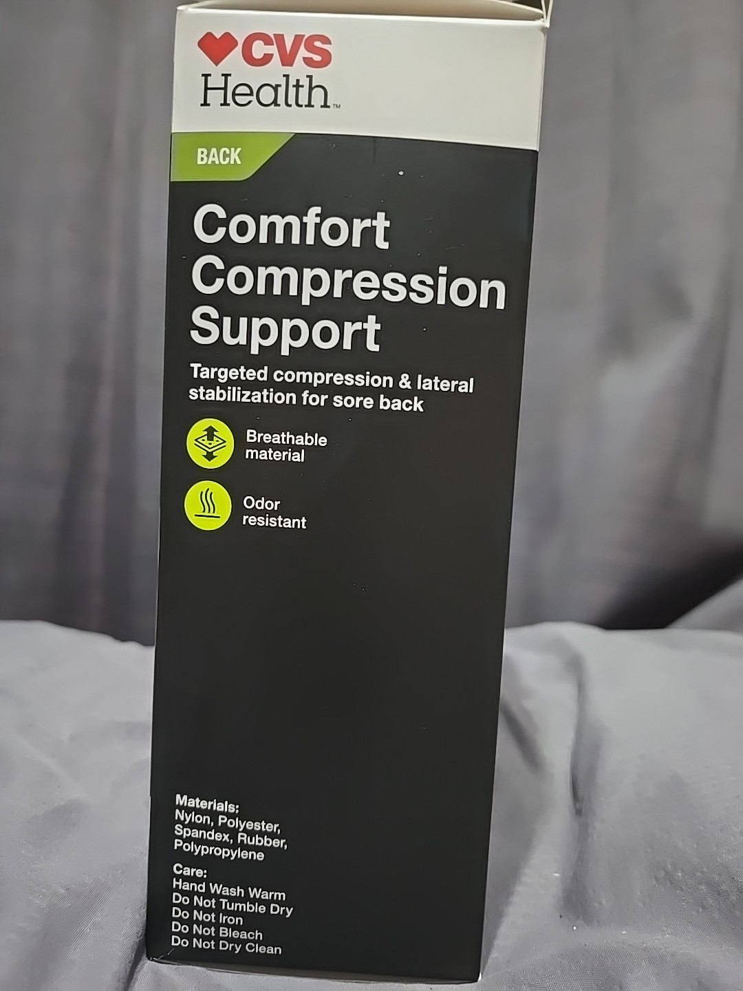 CVS HEALTH BACK COMFORT COMPRESSION SUPPORT MODERATE SUPPORT ONE SIZE
