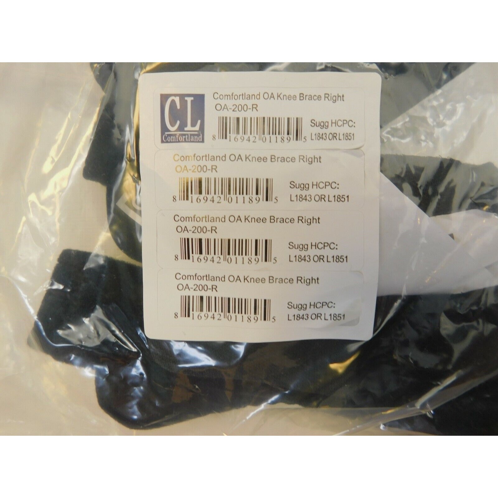 COMFORTLAND Adjustable Right OA-200-R Knee Brace w/ ck-007 Suspension Sleeve