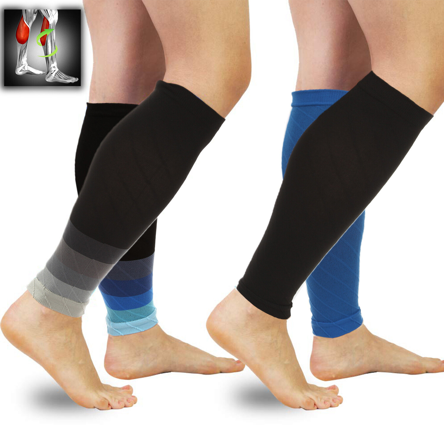 Compression Socks Calf Support Sleeve Leg Brace 20-30mmHg For Men Women Tennis