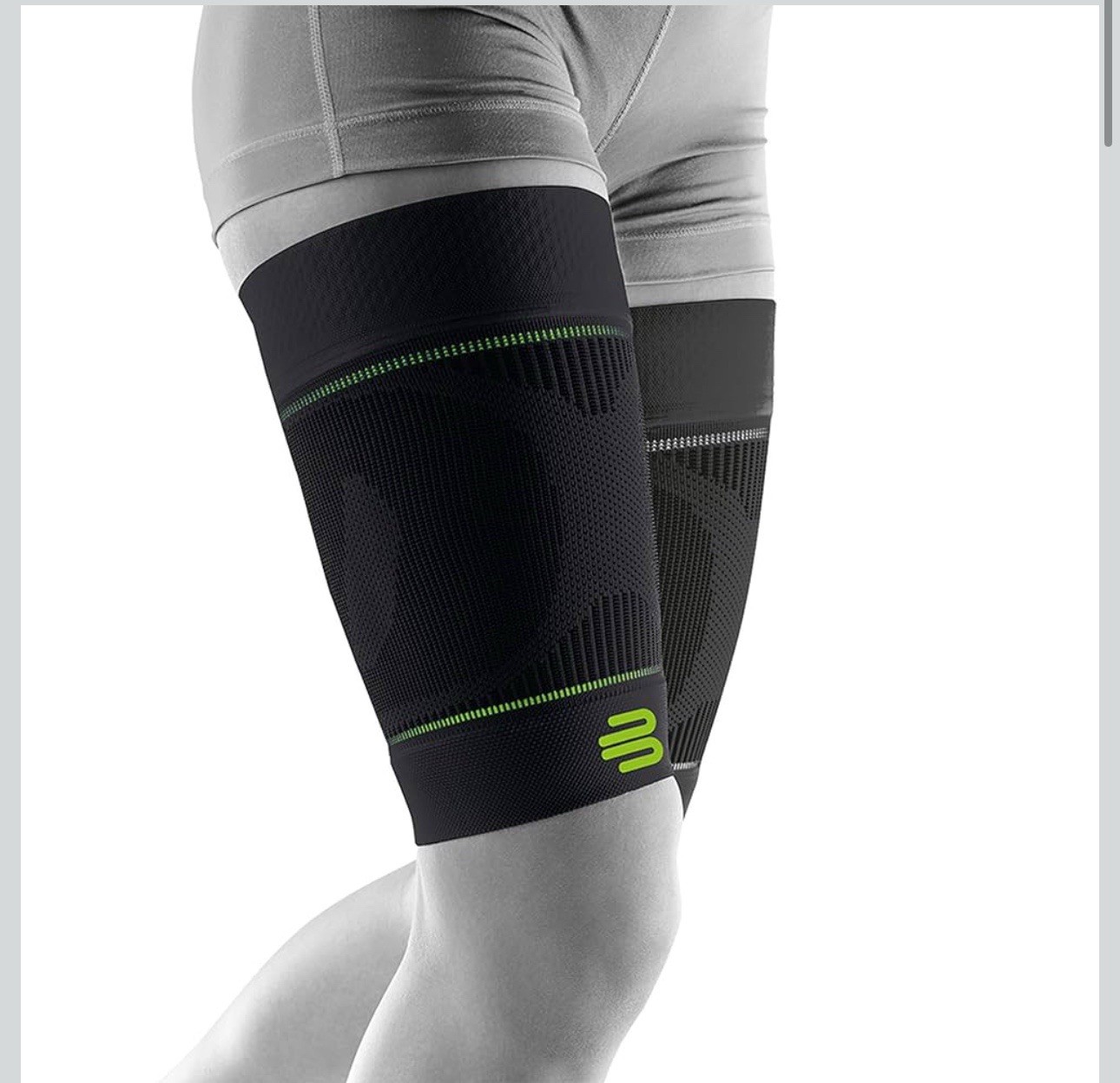 Bauerfeind Sports Compression Upper Leg Sleeves 1 Pair Black Small X-Long