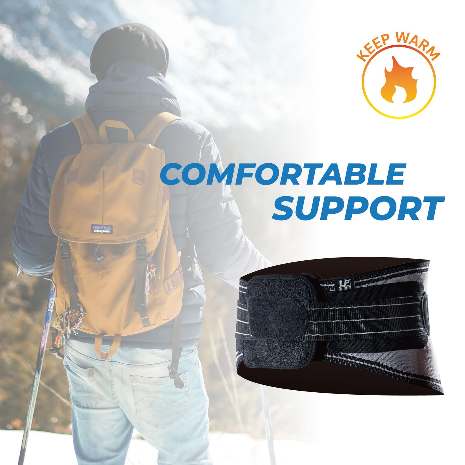 LP SUPPORT Lumbar Back Brace for Lower Back Support – 4 Semi-Rigid Stays with…
