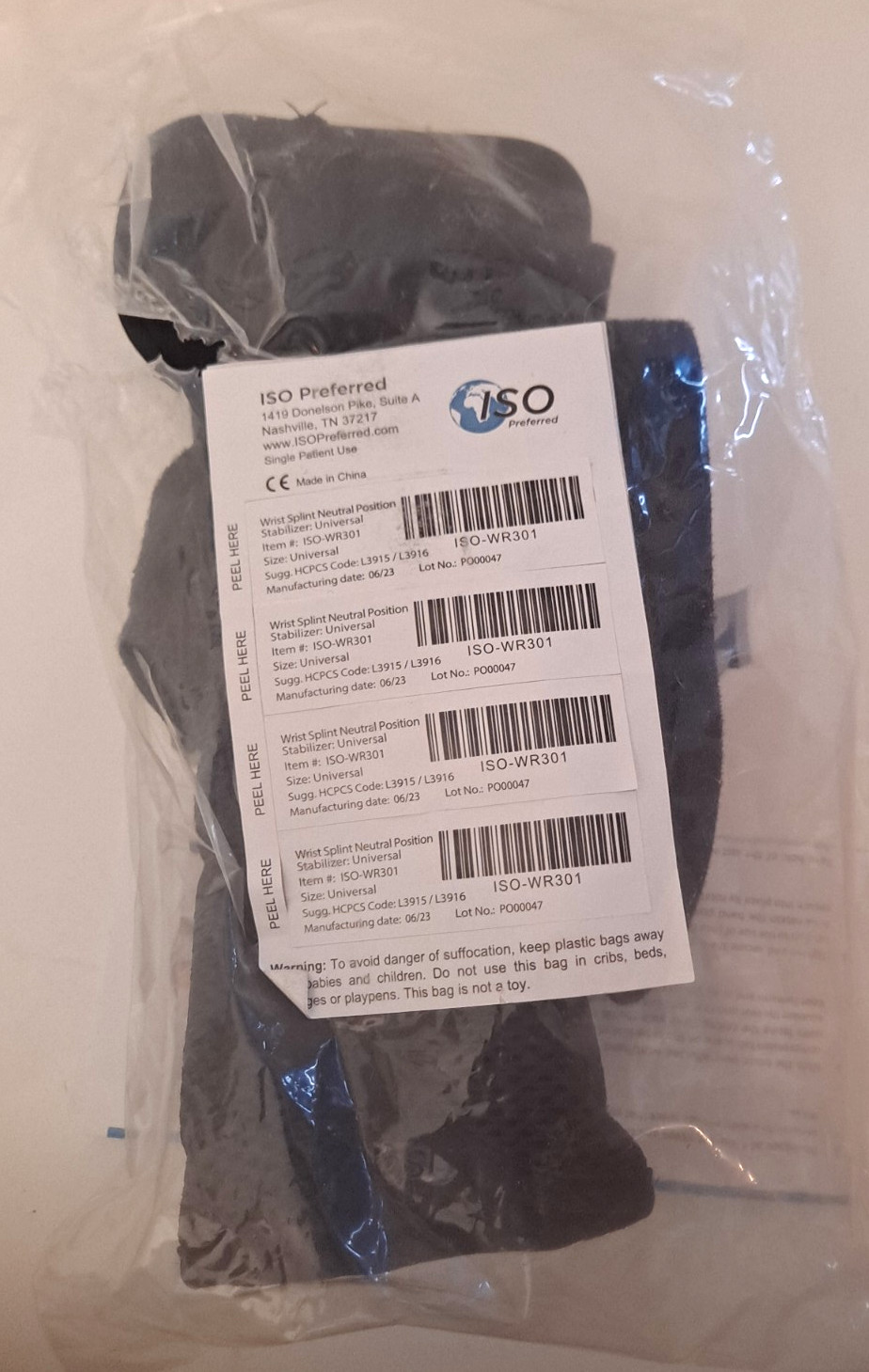 NEW ISO-WR301 Preferred Wrist Splint Neutral Position Stabilizer Brace Universal