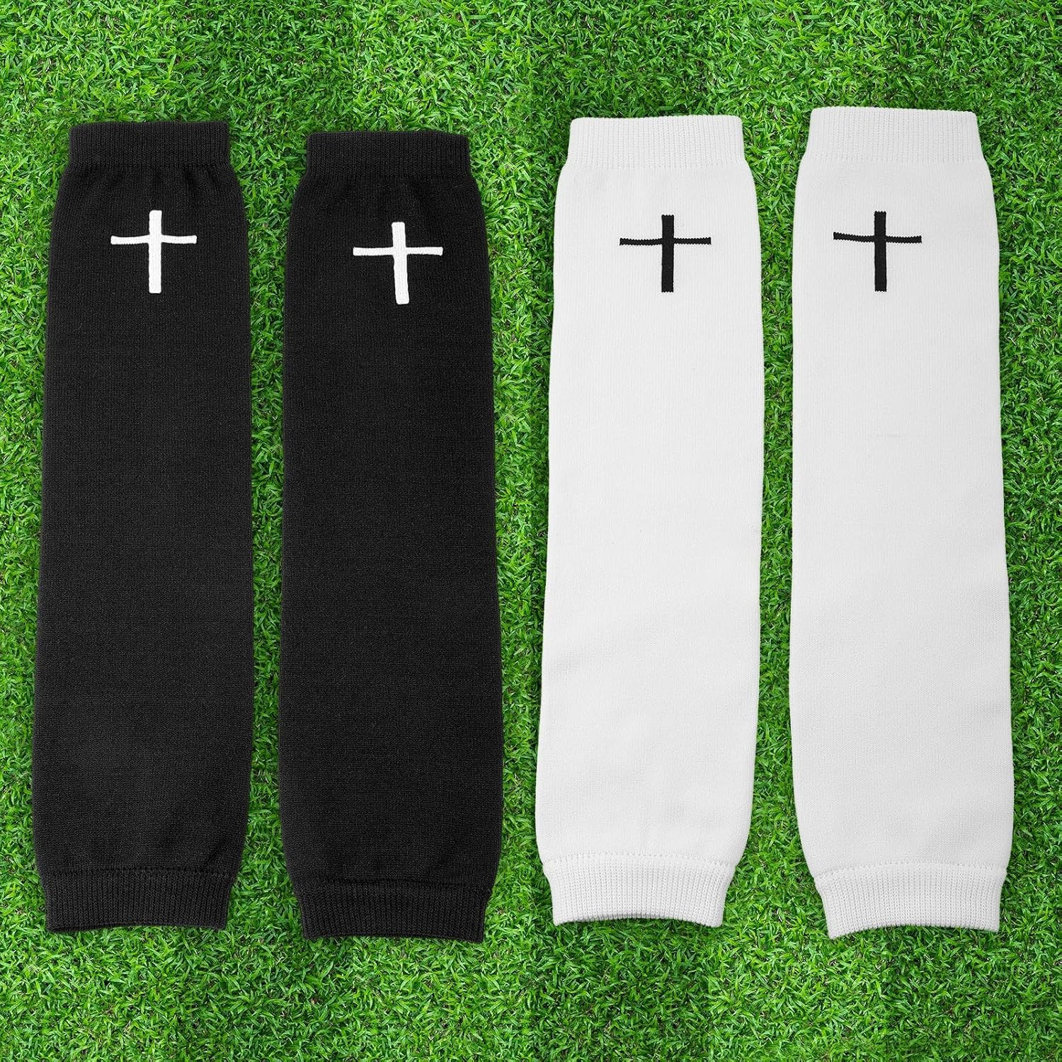 2 Pairs Faith Cross Football Leg Sleeves Scrunch Sports Compression Calf Sleeve