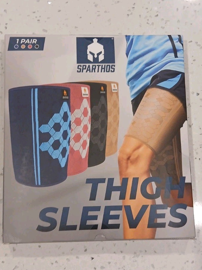 Sparthos Thigh Compression Sleeves Quad and Hamstring Support NIP Blk USA
