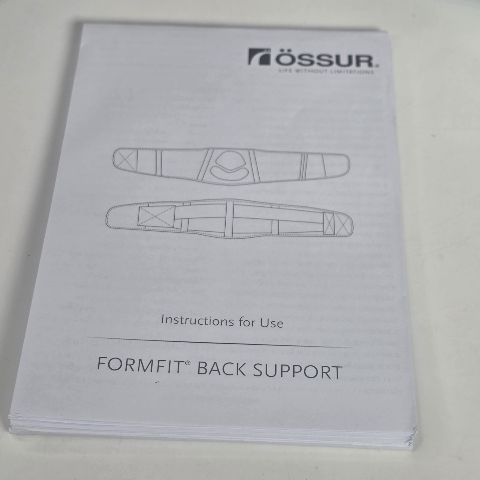 Ossur Formfit Back Support – Size Small. NEW.