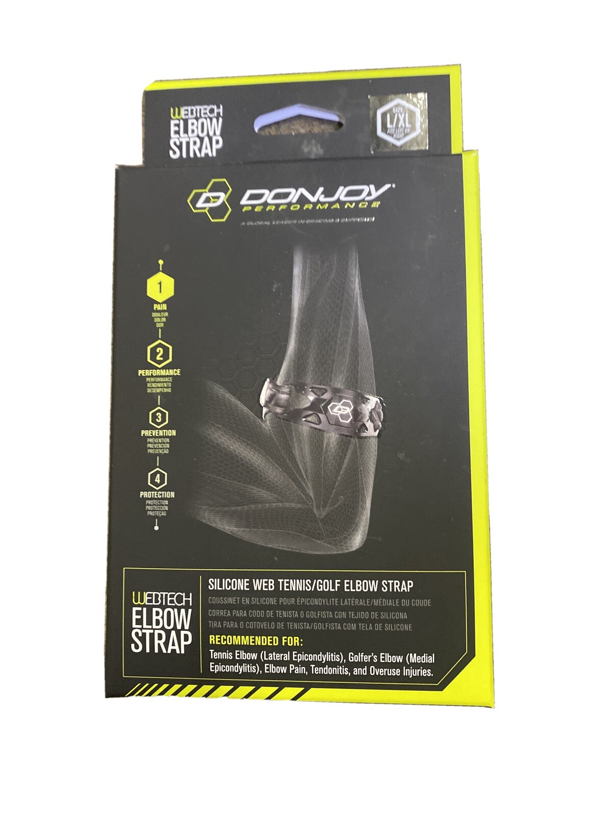 DON JOY SILICONE WEB TENNIS /GOLF ELBOW STRAP S/M