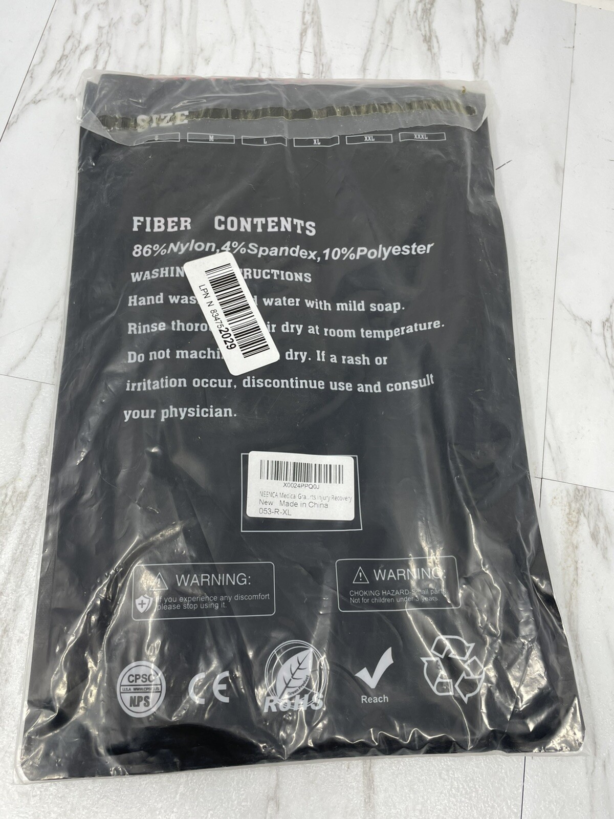 Neenca Knee Brace Black Size X-Large Nylon Polyester Blend