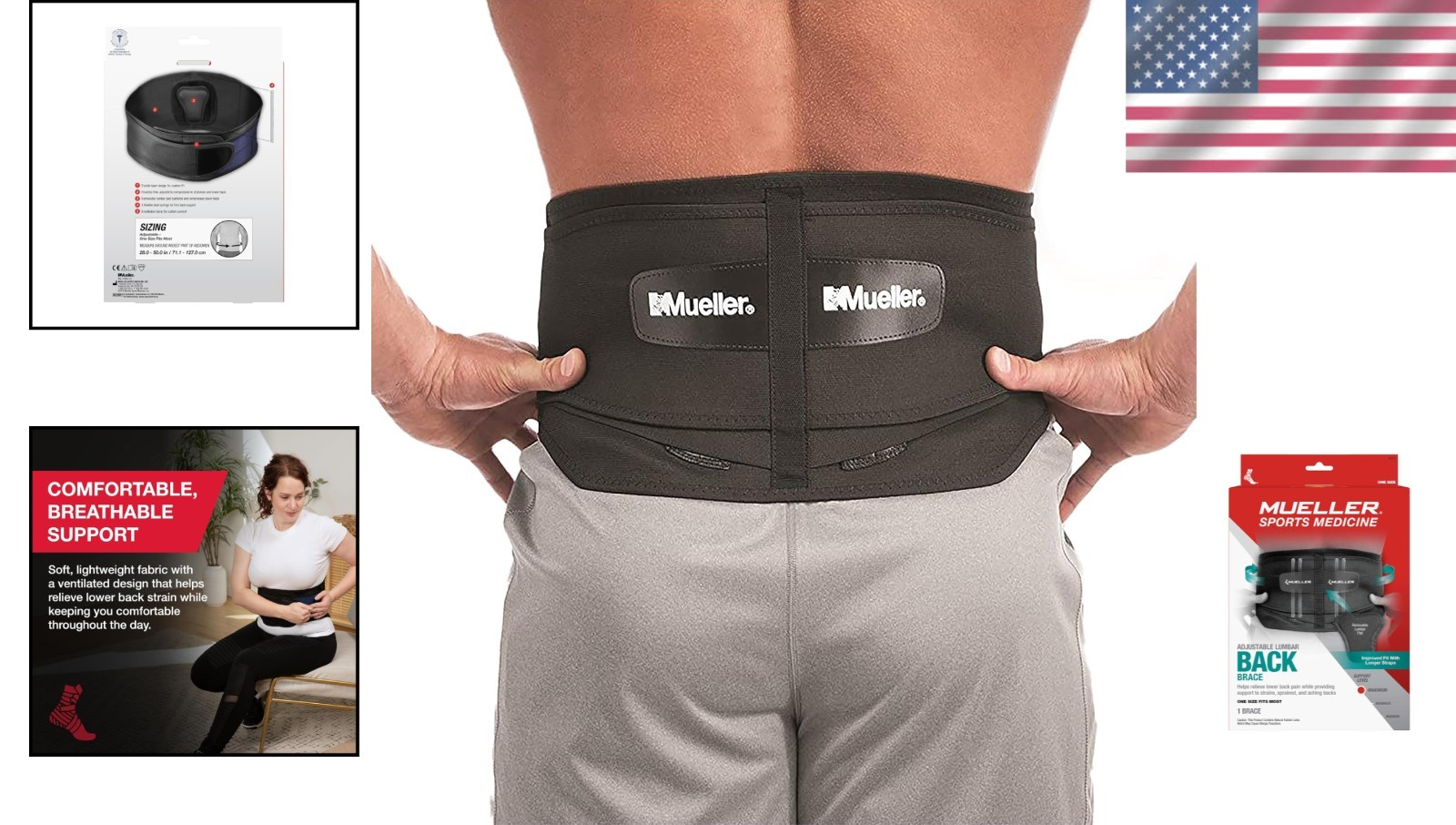 Ergonomic Lumbar Support Belt for Comfort and Pain Relief – One Size Fits Most