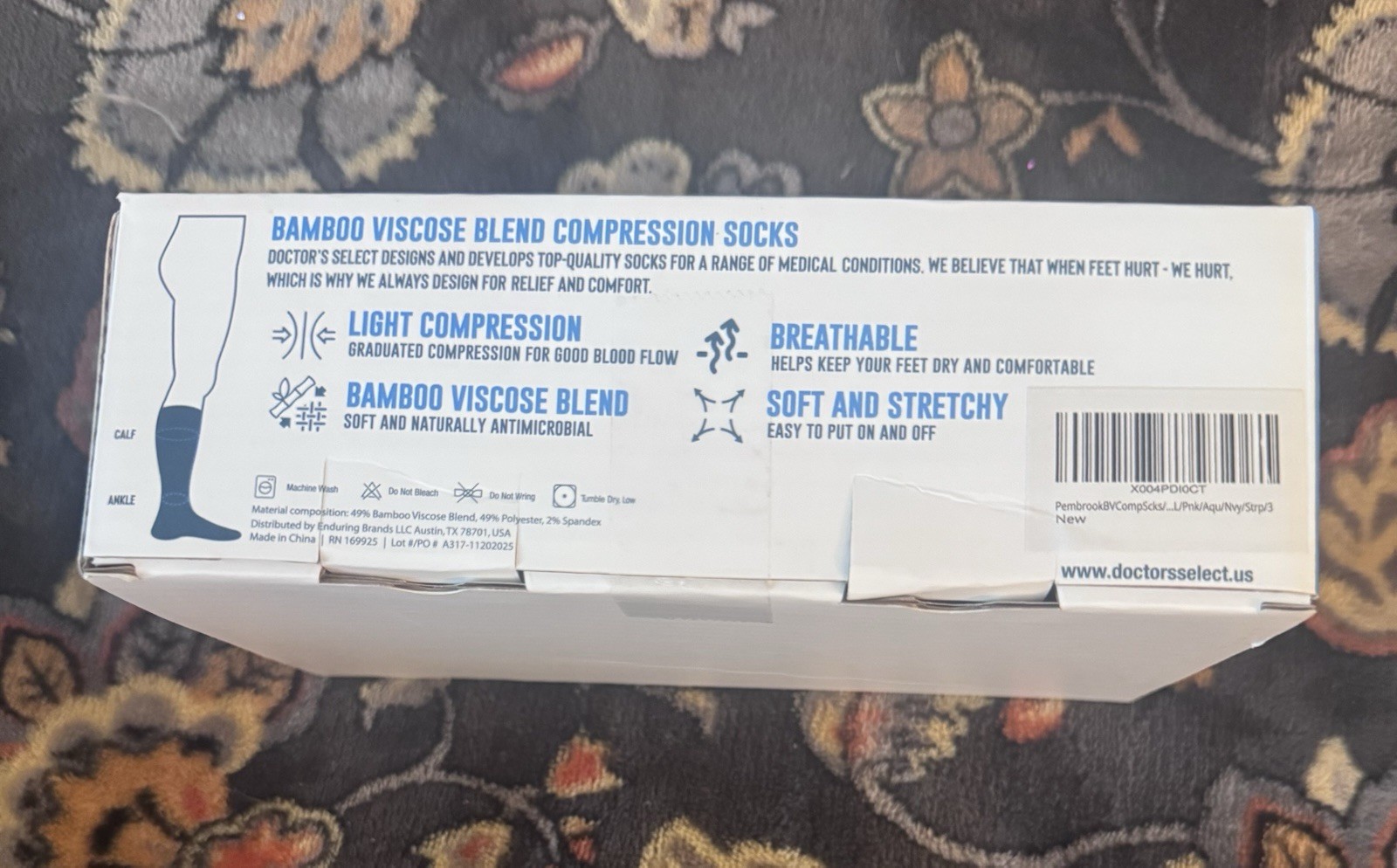 Doctor’s Select Bamboo Viscose Diabetic Socks. 3 Pairs.