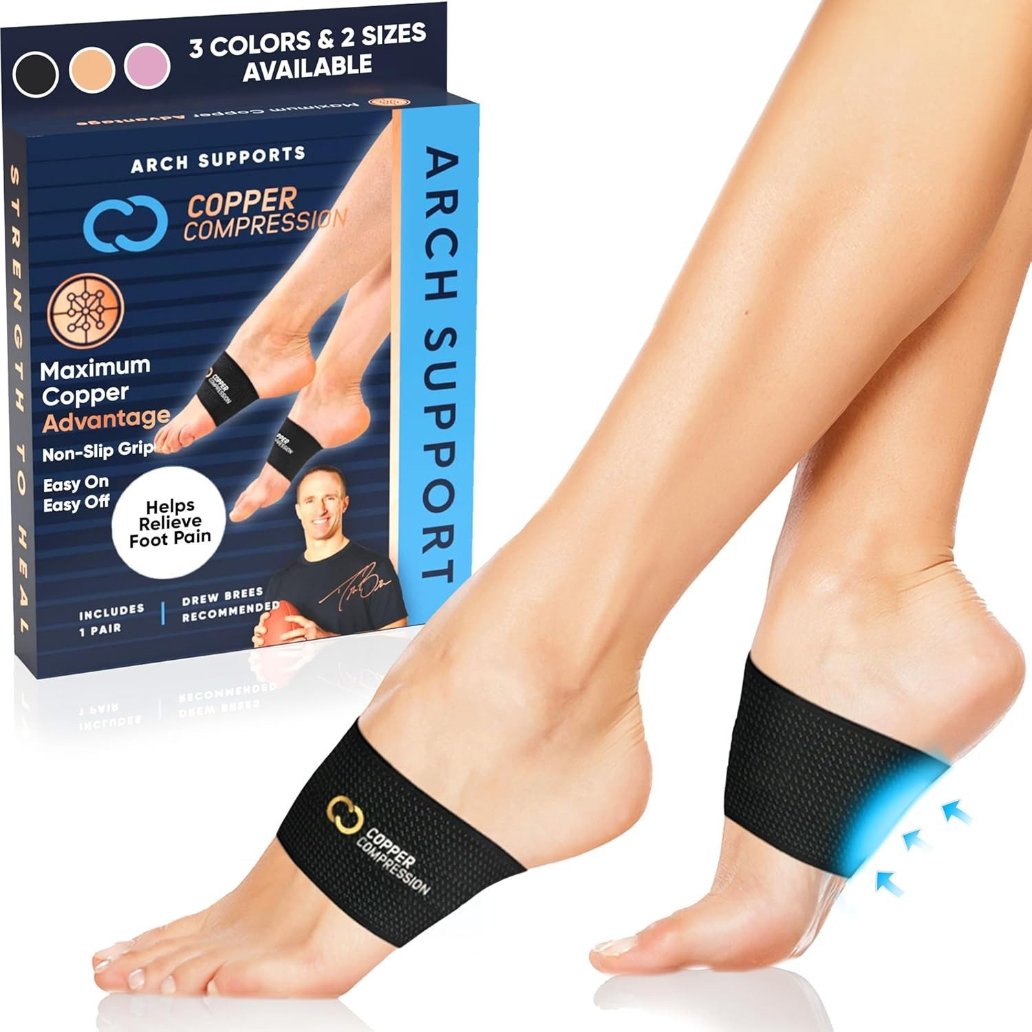 Unisex Arch Support Brace Sleeves – Pain Relief for All Foot Types, 1 Pair