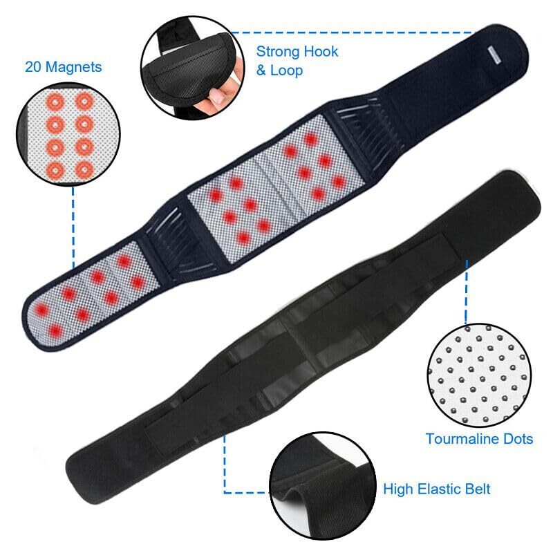 Self Heating Magnetic Back Support Lower Lumbar Brace Waist Belt Pain Relief