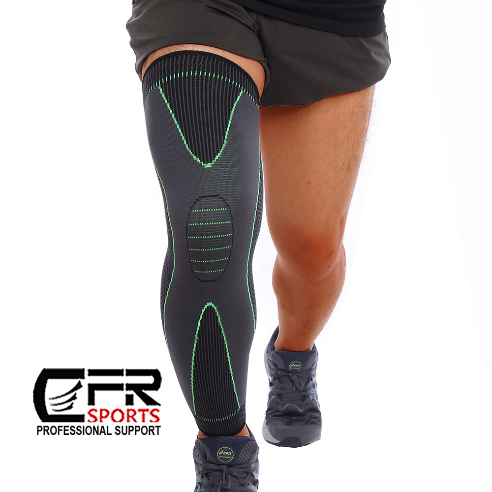 Full Leg Knee Support Compression Sleeve Brace Sport Joint Pain Relief Arthritis
