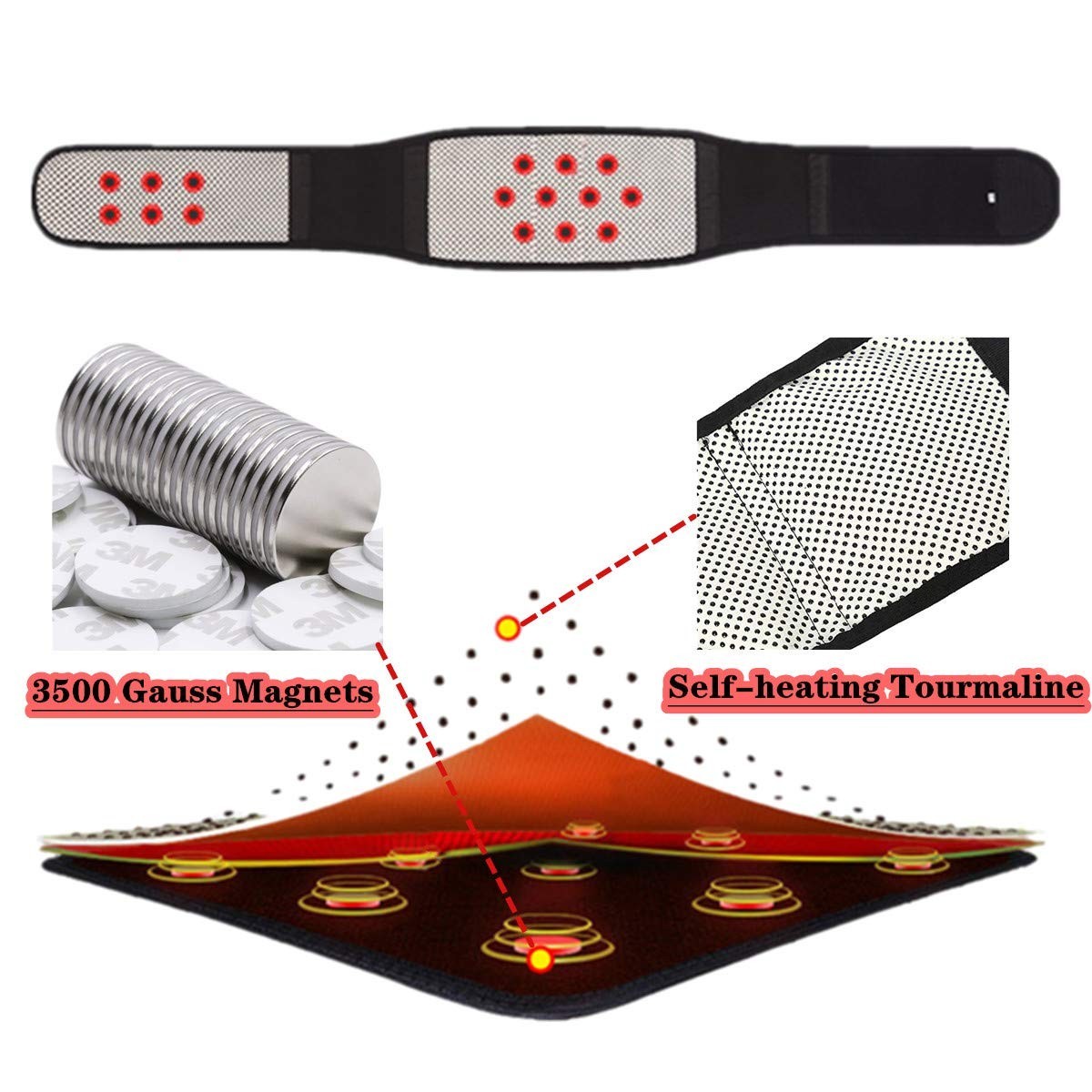 Self-Heating Lower Back Brace for Herniated Discs – Comfortable & Adjustable XL