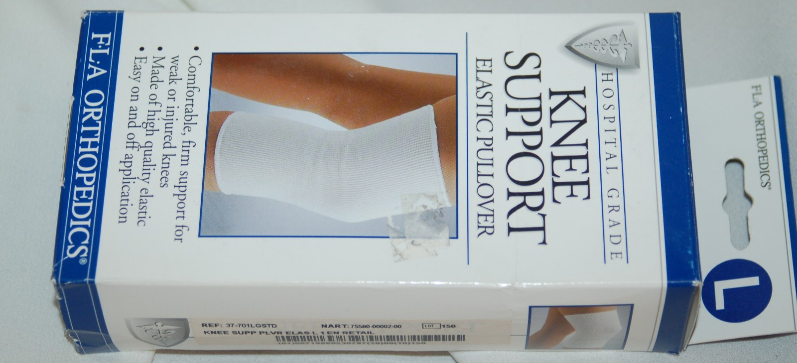 FLA ORTHOPEDICS HOSPITAL GRADE KNEE SUPPORT ELASTIC PULLOVER LARGE LFT OR RIGHT