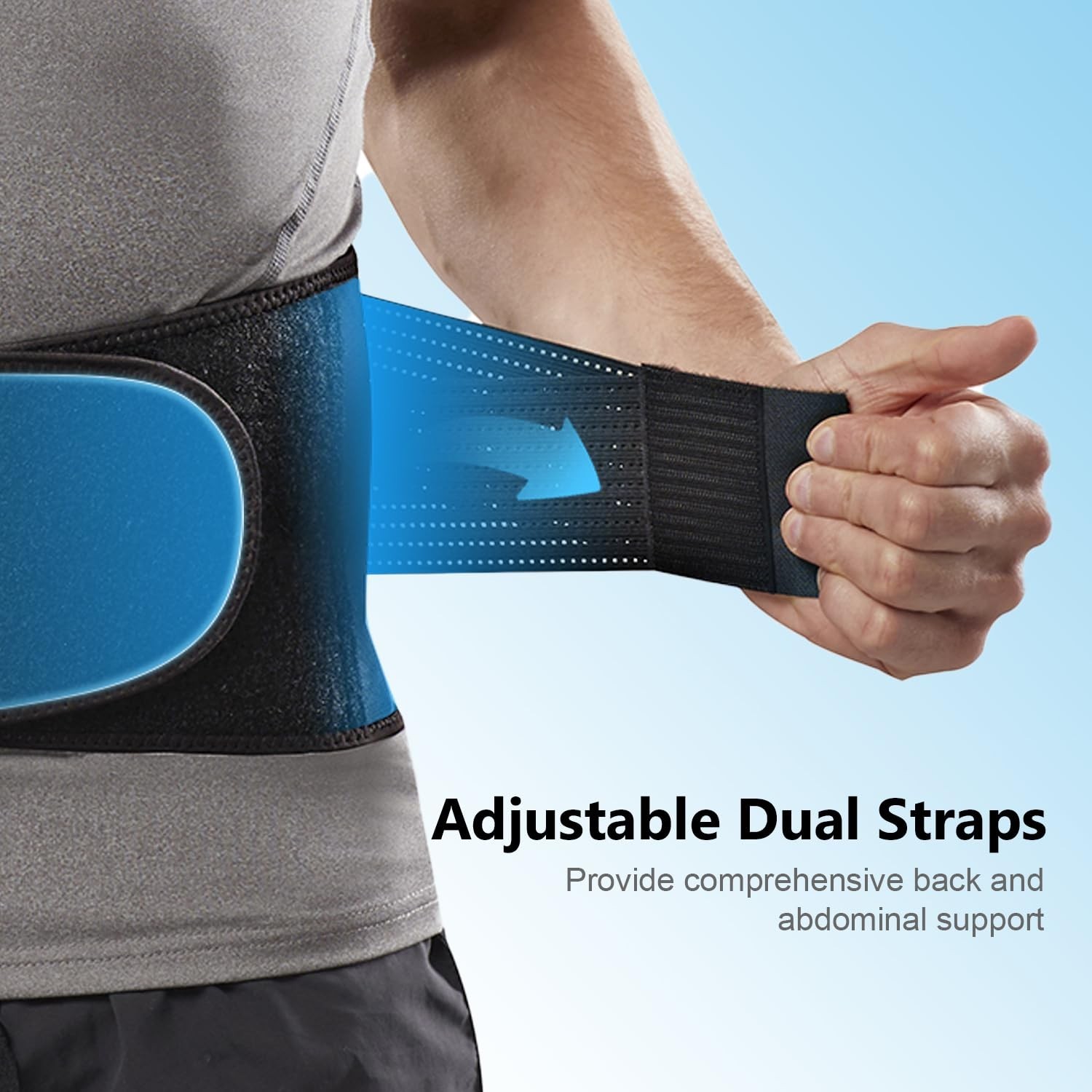 Copper-Infused Back Support Brace – Lightweight Lumbar Belt with 6 Supportive…