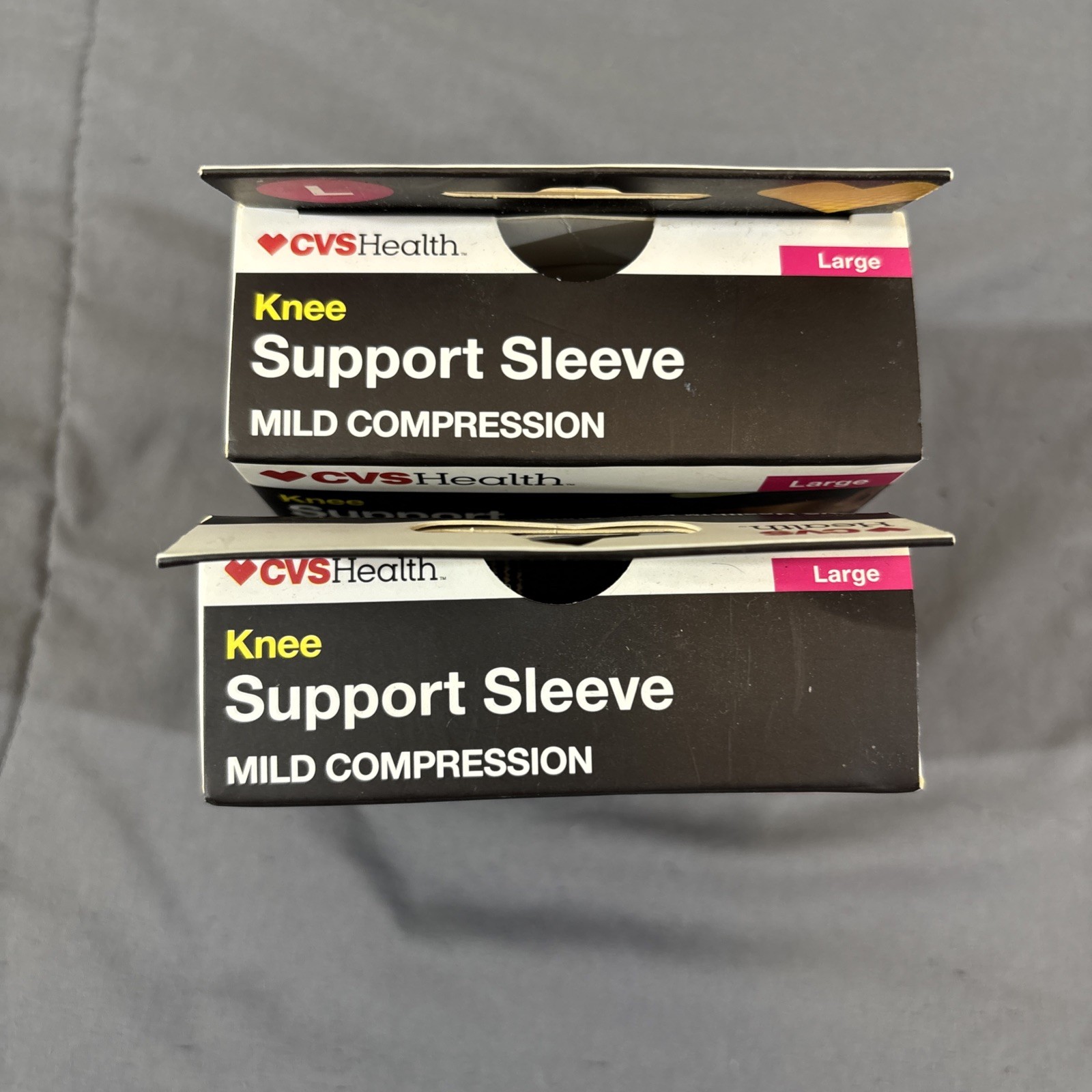 2 PACK ~ CVS Health Knee Support Sleeves Mild Compression Size Large NEW!!!