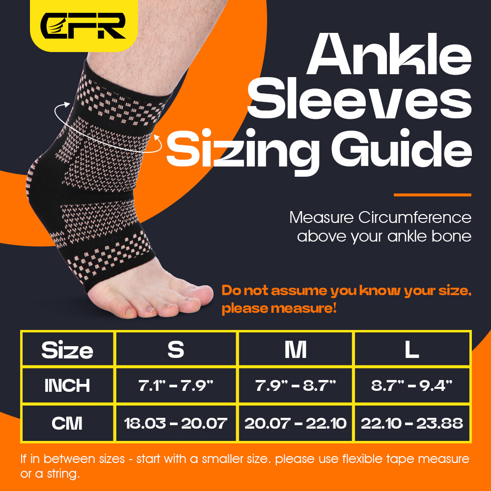 Copper Ankle Support Brace Foot Wrap Compression Sleeve Achilles Tendonitis BML