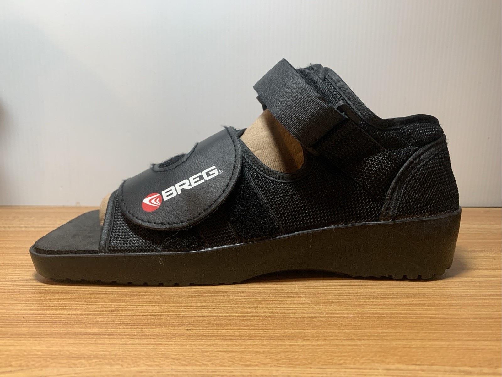 BREG Black Square Toe Post Op Shoe Boot Brace Orthopedic Support SMALL