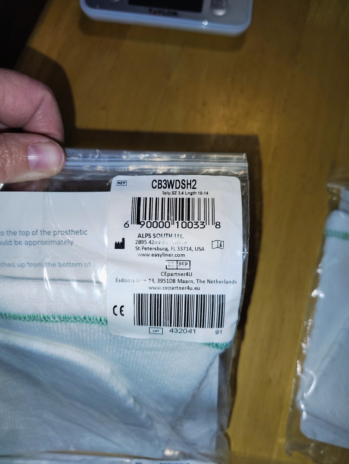Cool Blue Prosthetic Sock; 3 Ply; Size 3,4; L 10-14; NEW CB3WDSH2