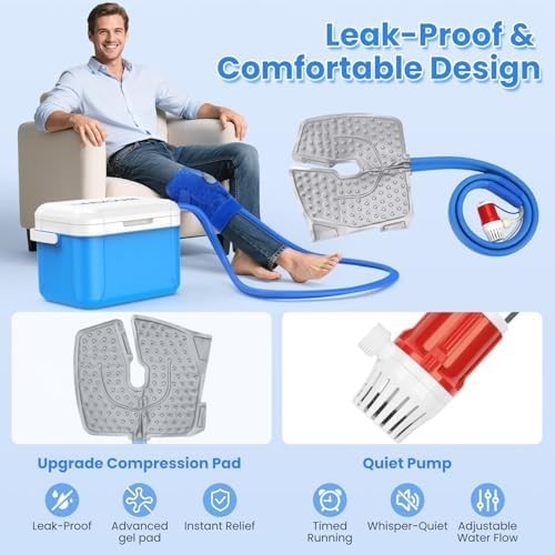 Ice Machine for Knee After Surgery w/Compression, Hip Replacement Cold Therap…