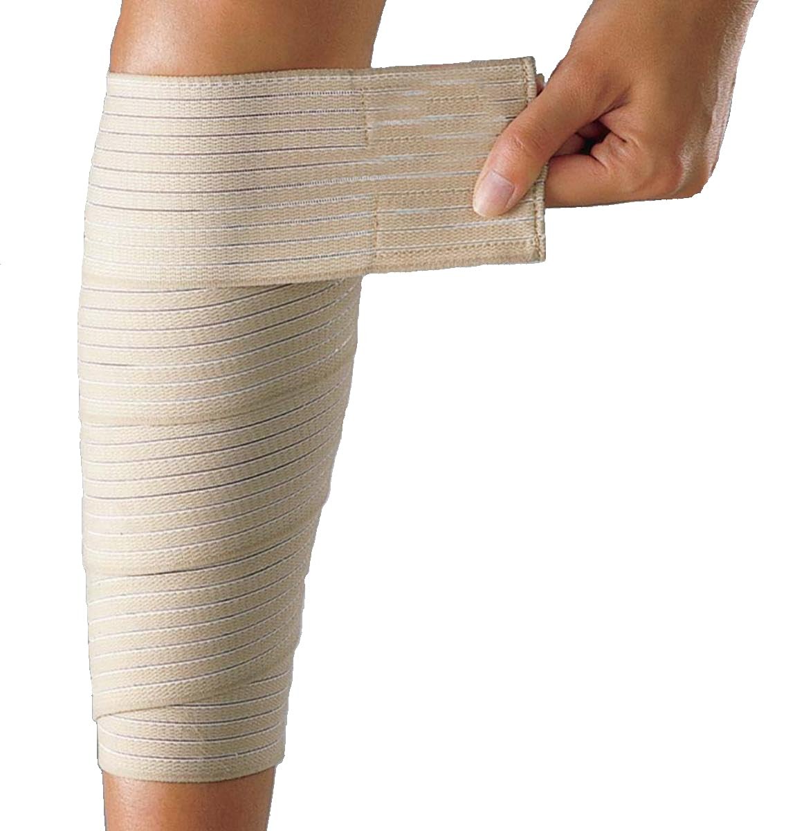 Extra Long Elastic Knee Wrap Compression Bandage Brace Support X-Large, Beige