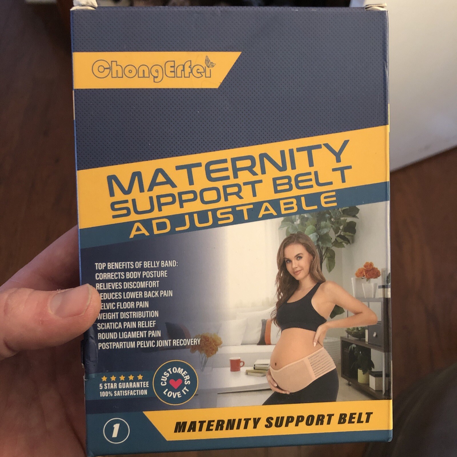 ChongErfei Maternity Pregnancy Support Belt- Adjustable One size L XL z- BLACK 1