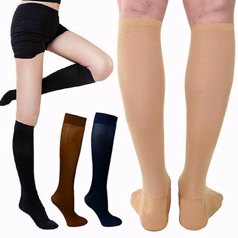 (3 Pairs) Compression Socks Knee High 20-30mmHg Graduated Mens Womens S-XL