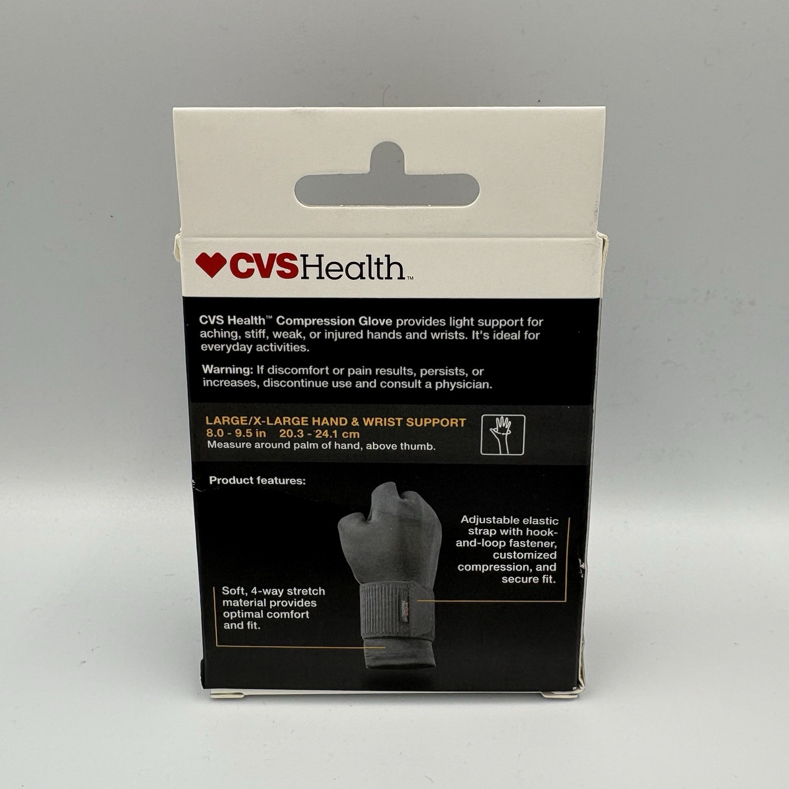CVS Health Light Support Compression Glove, L/XL NIB