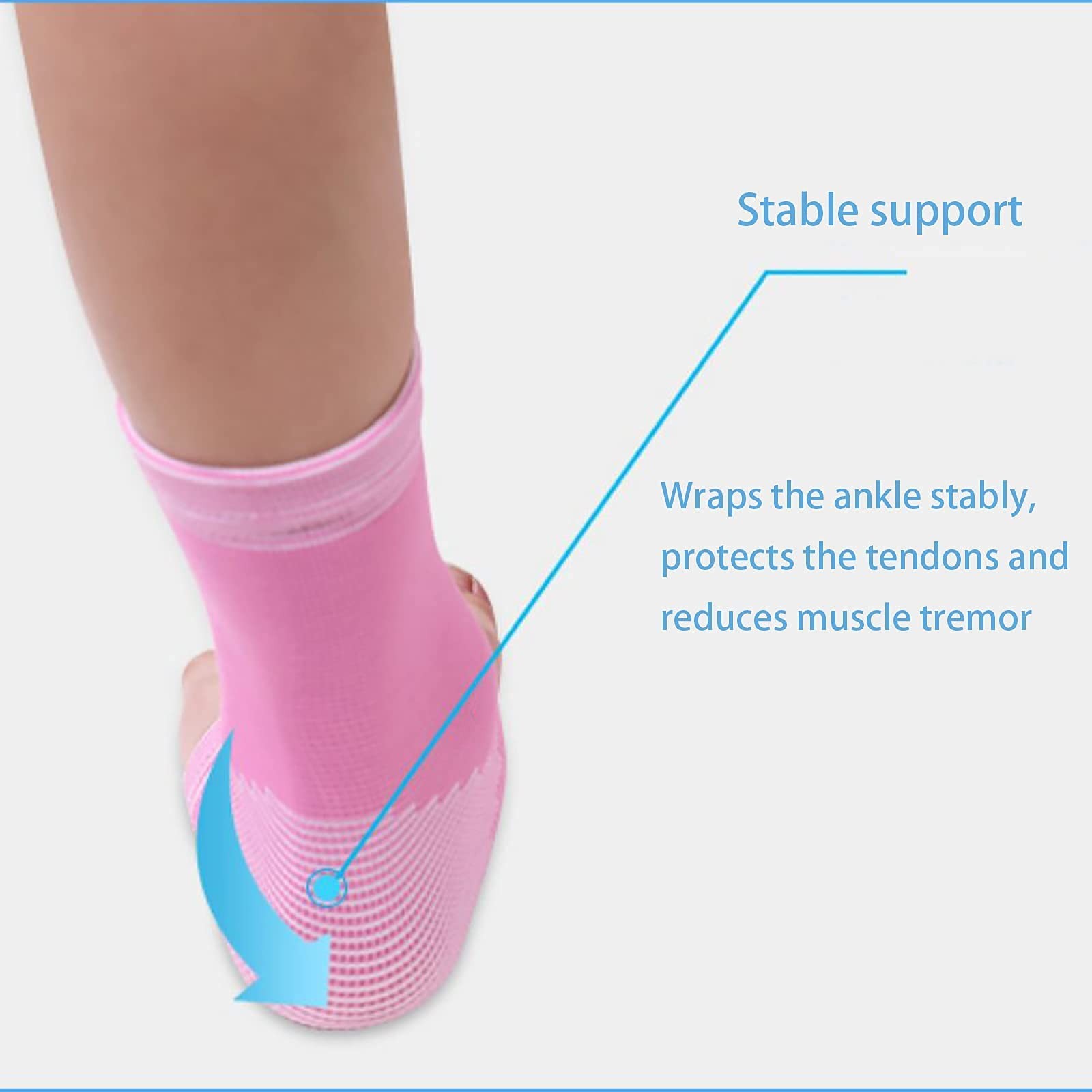 1 Pair Blue Kids Compression Sleeves Foot Arch Support Children Ankle Brace