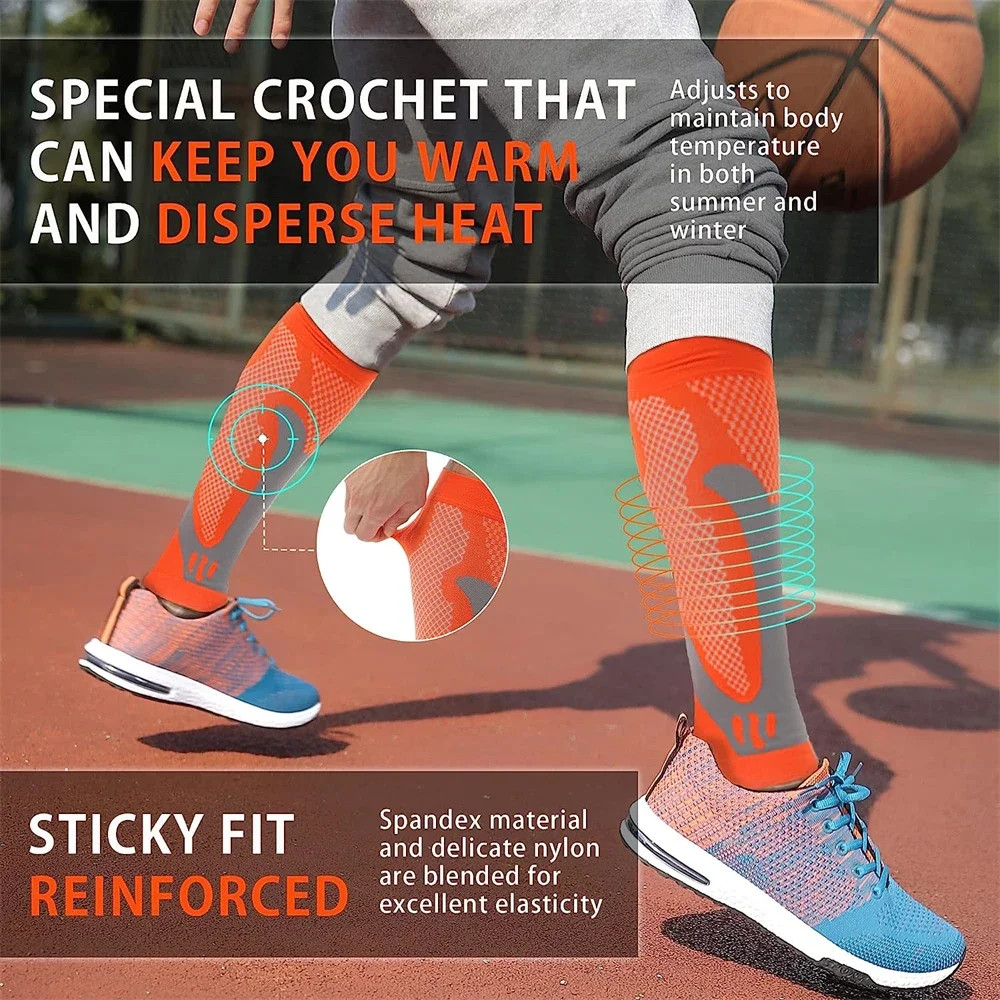 1 Pair Calf Compression Sleeves – Calf Support Leg Socks for Football, Running,