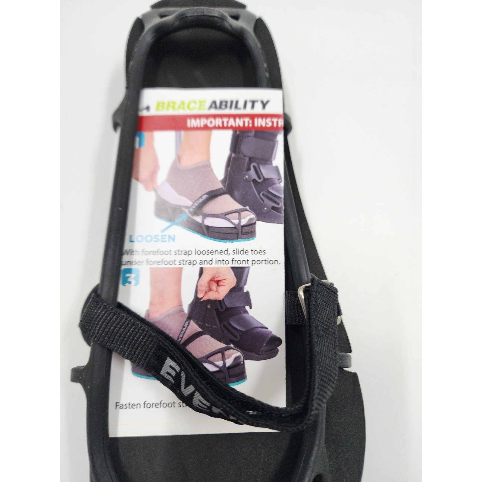 BraceAbility Evenup Shoe Balancer Leveler for Walking Boots Small Black 09A01
