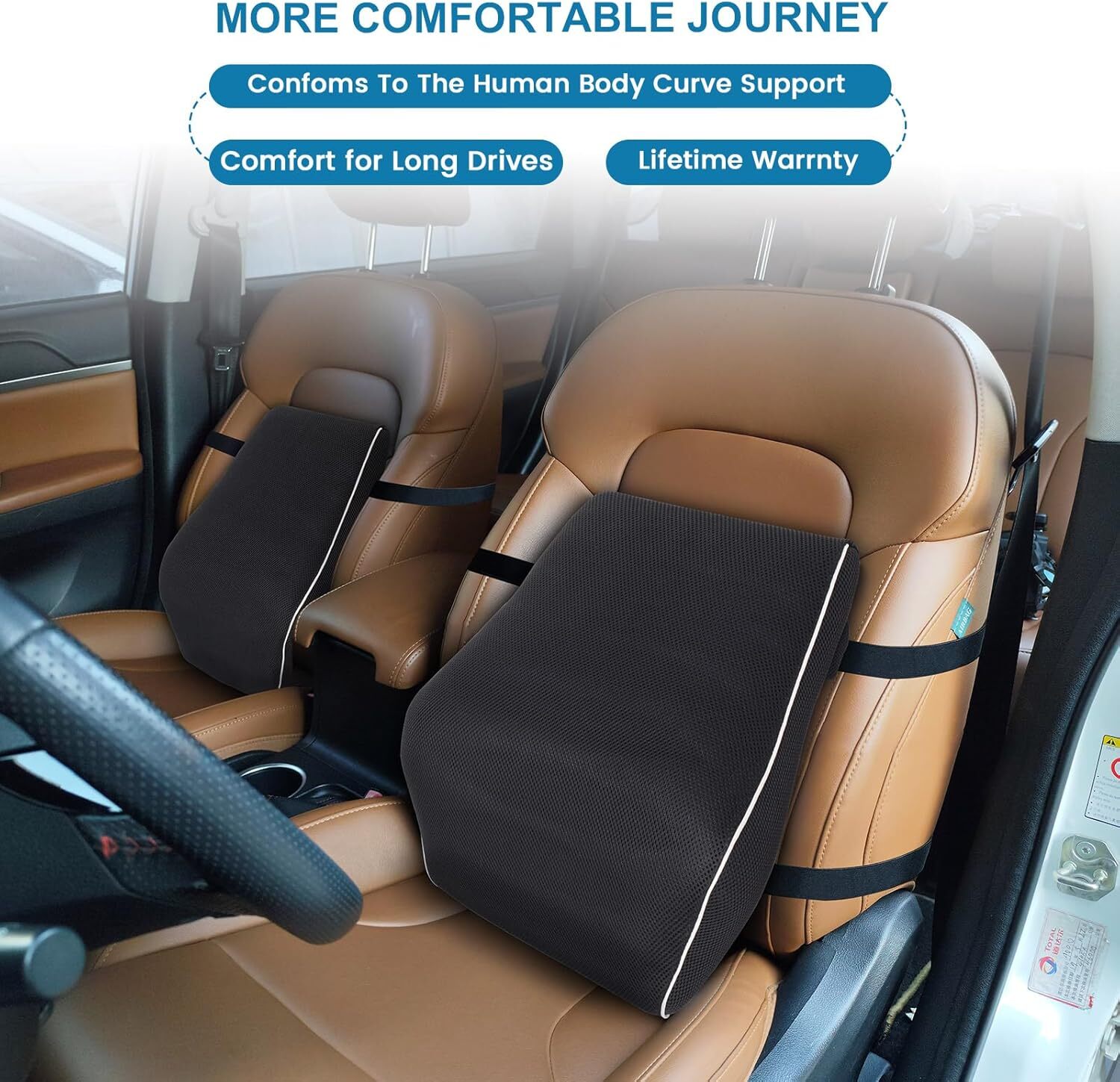 Memory Foam Lumbar Support Cushion for Home Office Car Seat Back Chair Pillow US