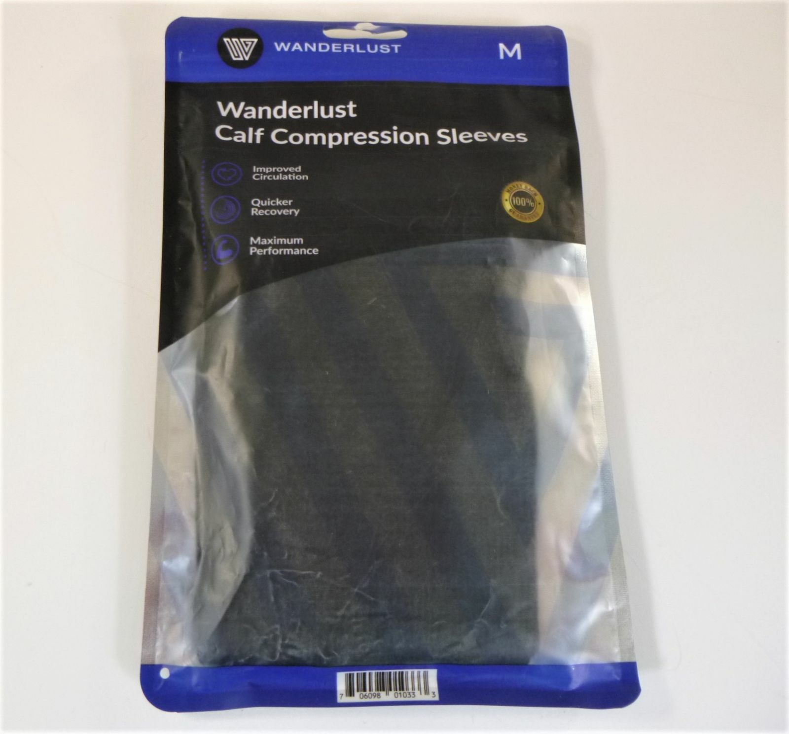 Wanderlust Calf Compression Sleeve Footless Support Sock Circulation, Recovery M
